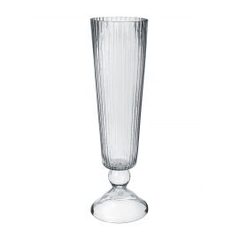 70cm Ribbed Trumpet Glass Vase ( Delivery Early April 2024)