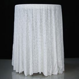 90 Inch Round White Sequin Tablecloth / Overlay