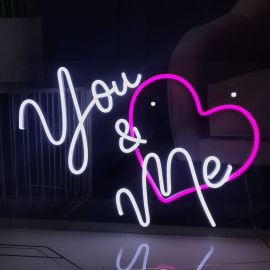 You & Me (Heart) LED Neon Wedding Sign 