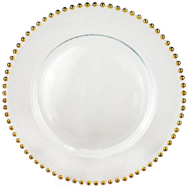 Gold Glass Beaded Charger Plate to buy