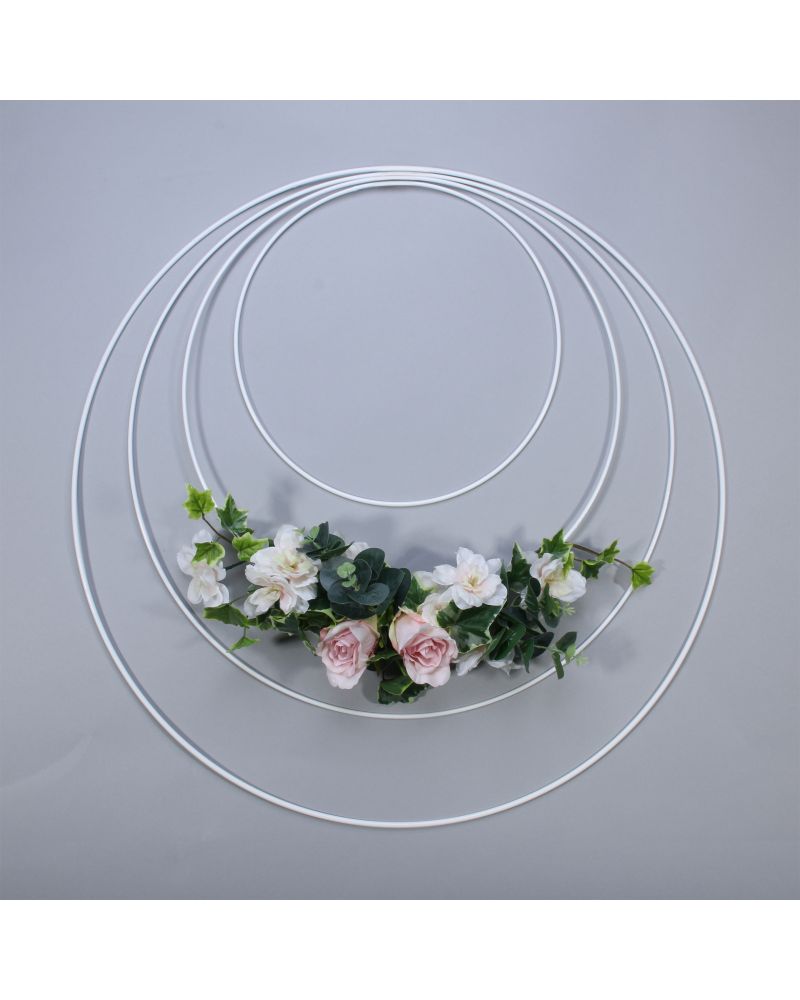 60cm White Metal Ring Hand Held Hoop to hang from Back drops