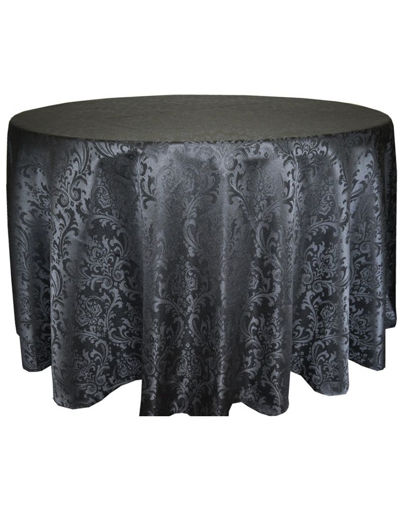 120 Inch Ivory Damask Round Banqueting Wedding Tablecloth