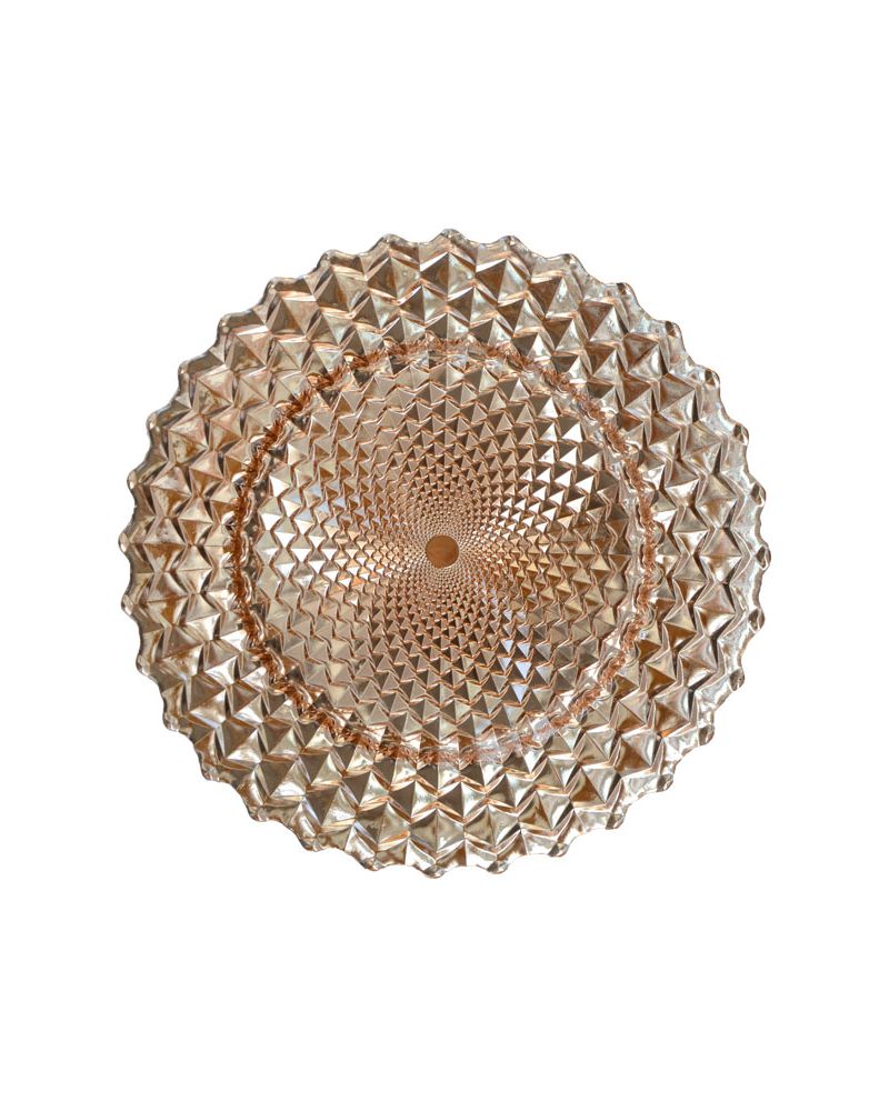 Rose Gold Spiral Pattern Band Glass Charger Plate to buy