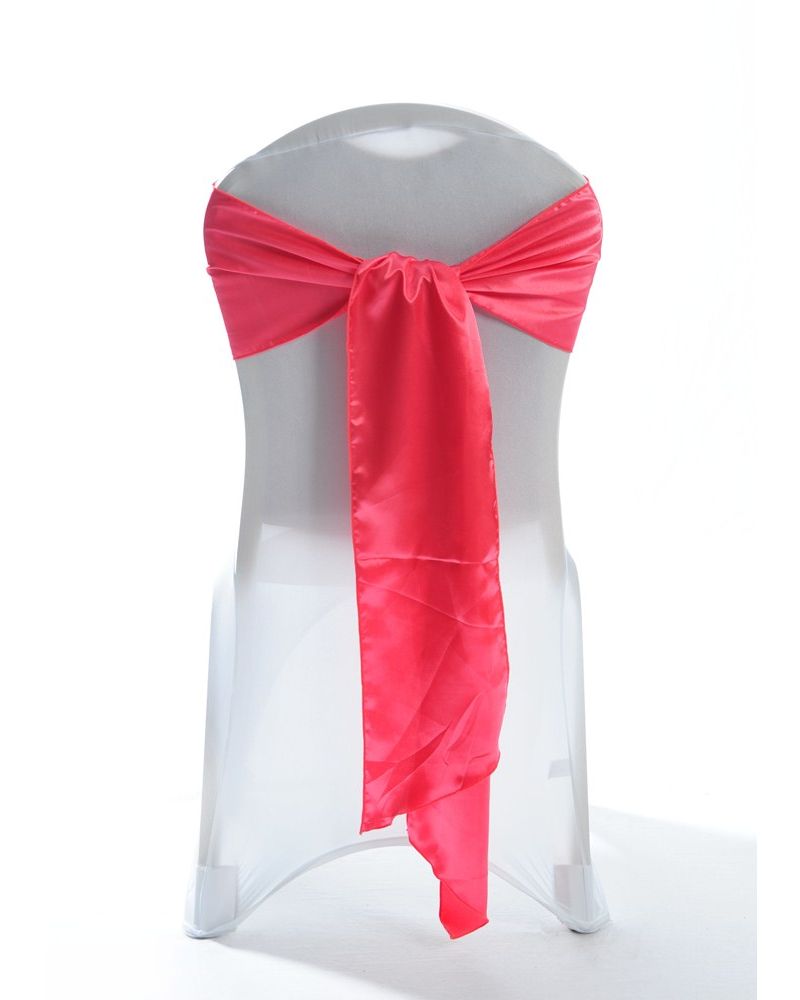 Coral Satin Wedding Chair Cover Sash 8" x 108"