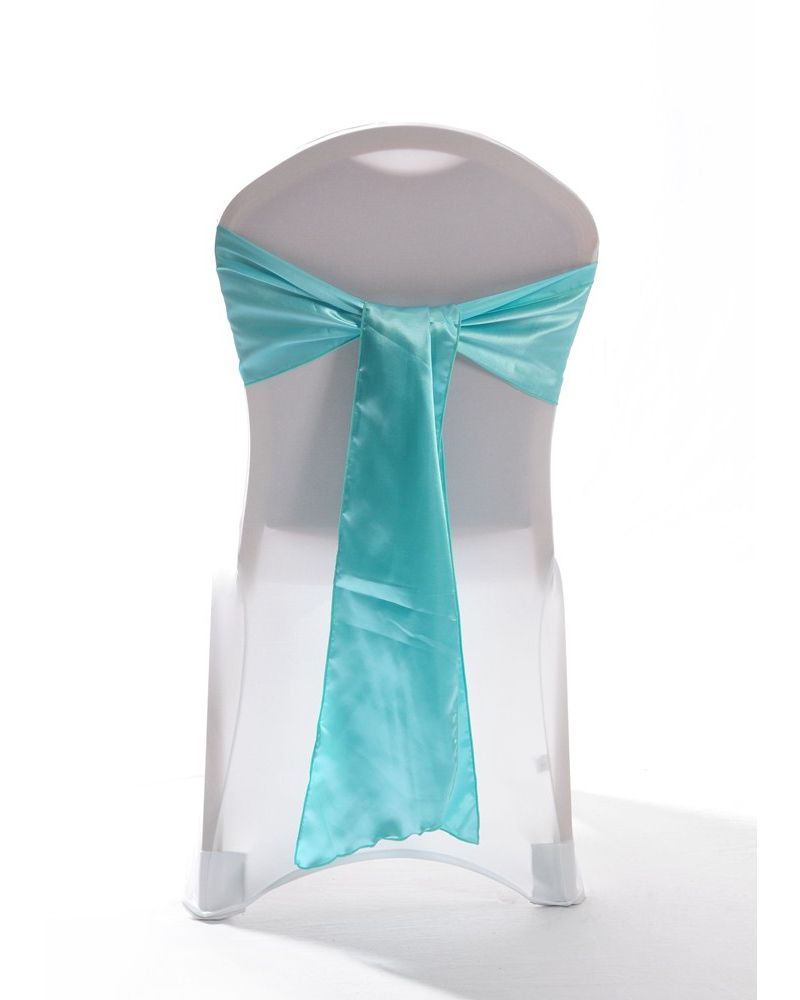 Aqua Satin Wedding Chair Cover Sash 