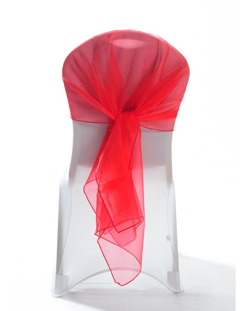 Red Crystal Organza Chair Cover Hoods Wrap