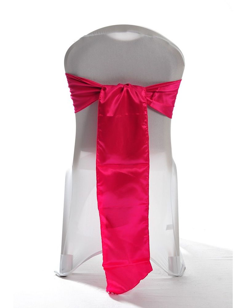 Hot Pink Satin Wedding Chair Cover Sash 