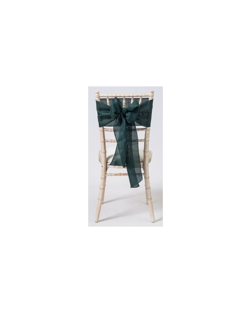 Hunter Green Linen Wedding Chair Cover Sashes 8" x 108"