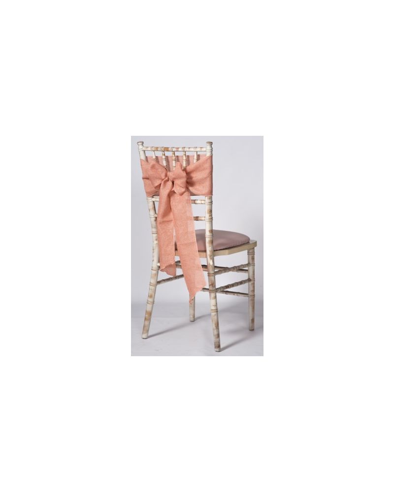 Dusky Pink Linen Wedding Chair Cover Sashes 8" x 108"