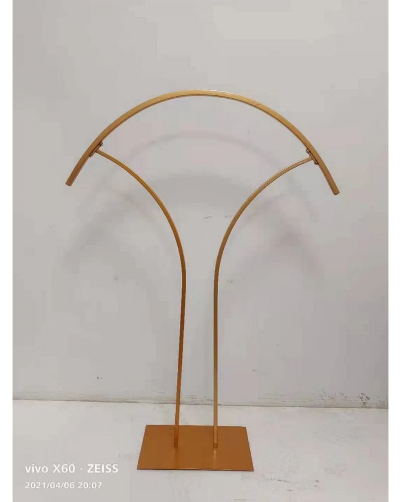 120cm French Gold Metal Fan Flower Stand Table 