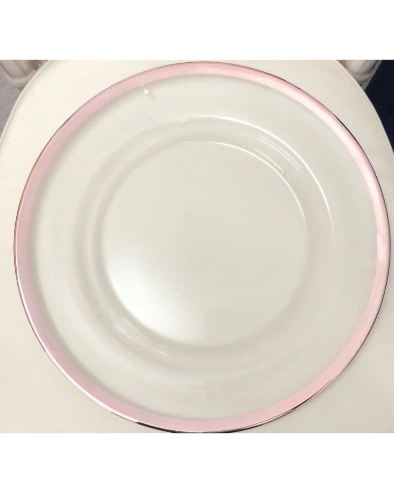 Rose Gold Trim Glass Charger Plate to buy 31cm